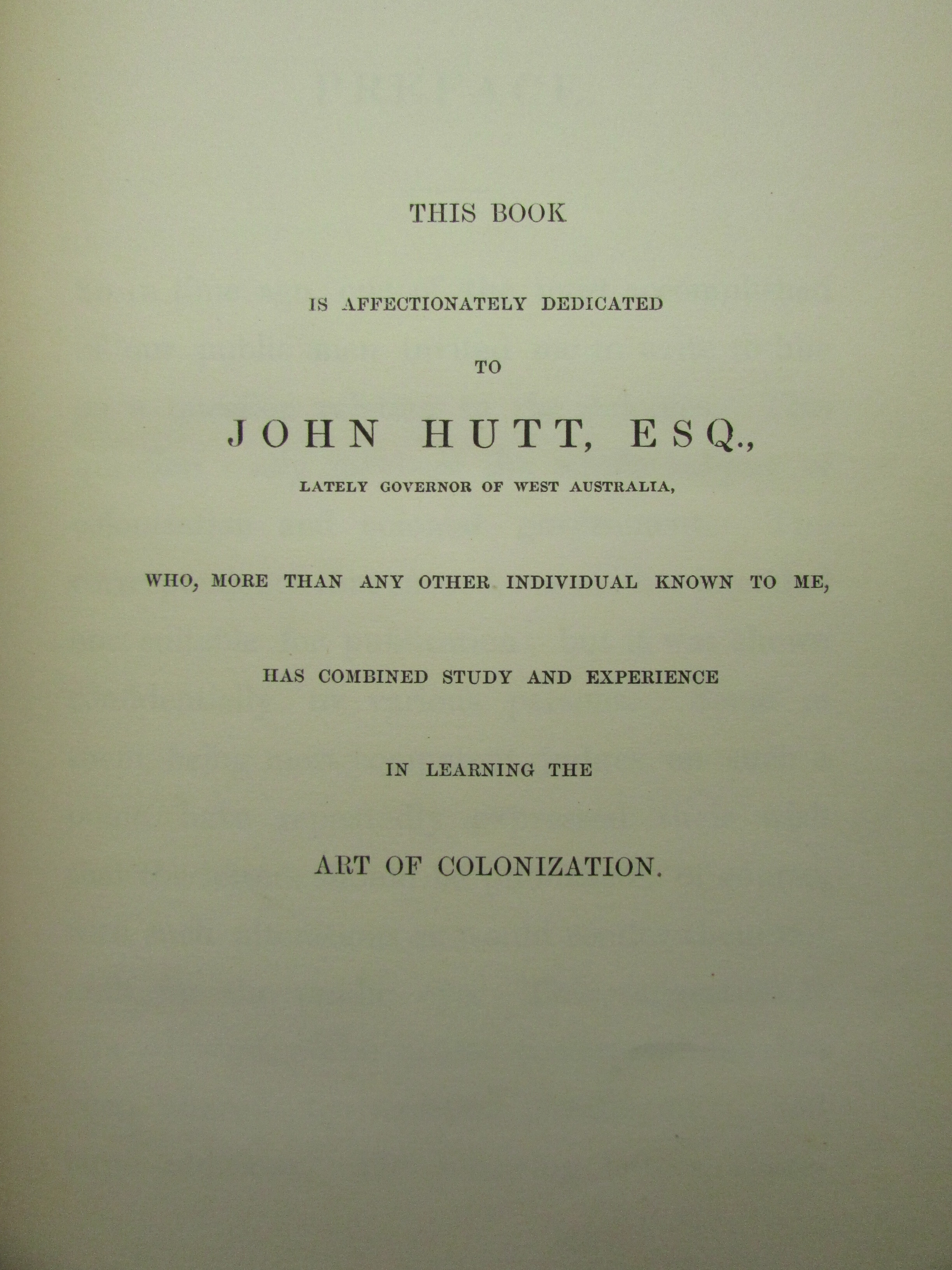 A View of the Art of Colonization with Present Reference