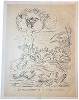 Débarquement de la Nouvelle Année 1896. by WILLETTE, Adolphe