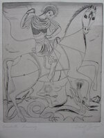 Etching on paper: "Saint Georges". by IVANOVSKY, Elisabeth