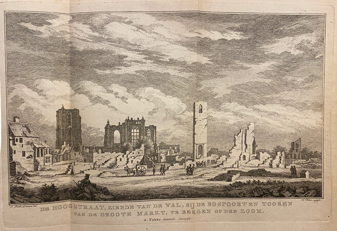 Beschryving der stad Bergen op den Zoom. Verrykt met een omstandig bericht van het beleg dier vesting door de Franschen in den Jaare 1747. by FOKKE SIMONSZ., A.