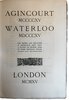 Another image of Agincourt MCCCCXV. Waterloo MDCCCXV. by HUMPHRIES, Sydney