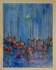 Another image of An original Oil Painting of moored boats by HOPPEN, Luigi (?)