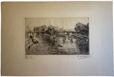 Square du Vert-Galant, Île de la Cité, Paris by CLUZEAU, Pierre Antoine.