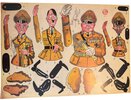Another image of Jumping Jack paper dolls (sprællemænd) of leading Nazis. by BRAMMING, Frederik.