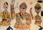 Another image of Jumping Jack paper dolls (sprællemænd) of leading Nazis. by BRAMMING, Frederik.