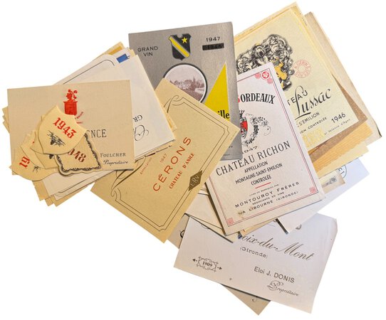 A collection of 45 French wine labels. by [ANON]