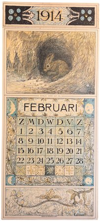 Eleven Leaves of Lithographic Illustration from his 1914 Calendar by HOYTEMA, Theo Van.