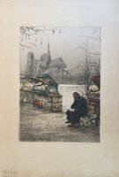 Bouquinistes in Paris. by LE RICHE, Henri