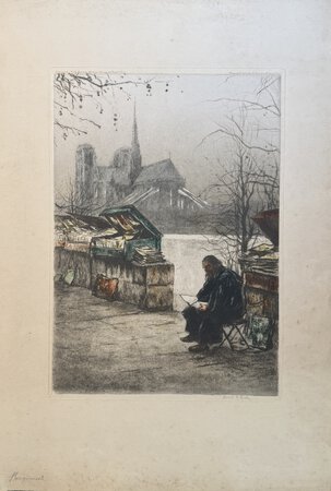 Bouquinistes in Paris. by LE RICHE, Henri