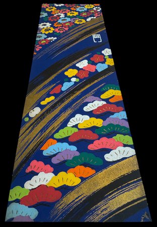 Fabric design with flower segments by Seishū, Sunagawa. 砂川誠秀