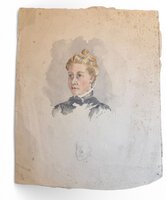 Water colour of a young lady. by BIZET, E.