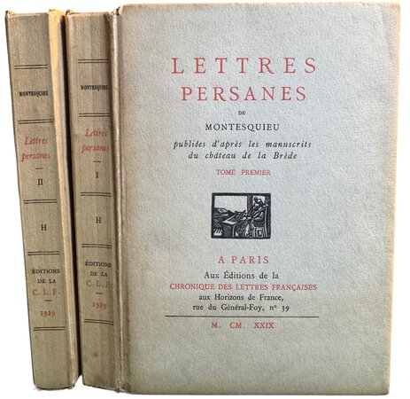 LETTRES PERSANES. by MONTESQUIEU. Charles-Louis de Secondat.