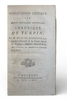 Dissertation critique sur deux ouvrages intitulés : Chronique de Turpin. by HUET DE FROBERVILLE, M. [Jean-Baptiste]