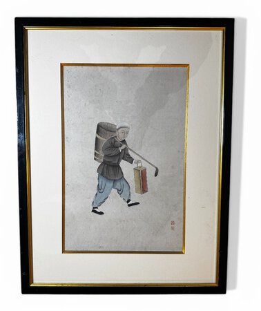 A Chinese night soil collector. by After Zhou, Pei Qun,