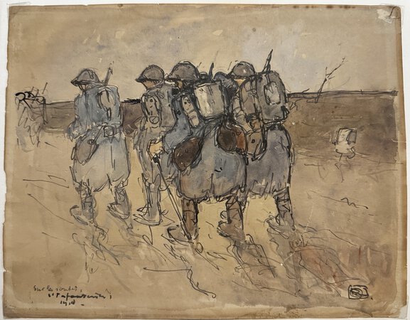 Sur les routes, l'Infanterie, 1914 by ANON [RB?]