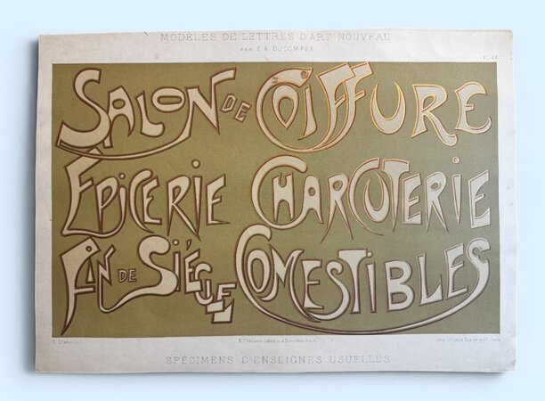 Two plates from: Modèles de lettres d'Art Nouveau by DUCOMPEX, E.A.