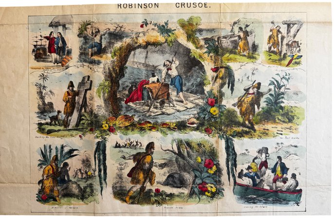 Robinson Crusoe lithograph by [ANON]