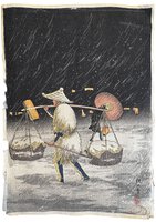 Snow at night by Takahashi Hiroaki (Shôtei). 高橋松亭 弘明
