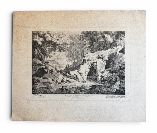 Veue de quelques Grottes solitaires de la Thebaide by CHEDEL, Quentin-Pierre after François Boucher