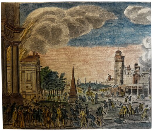 Vue d'optique de la Prise et le Pillage de Bergopzom by [ANON]