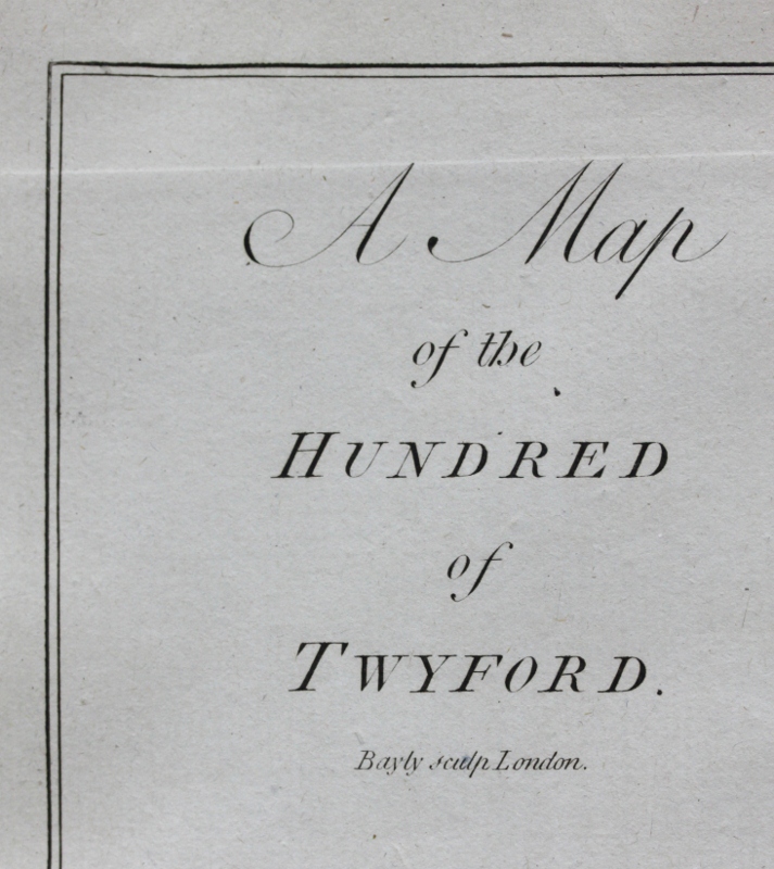 A MAP OF THE HUNDRED OF TWYFORD. by HASTED, E. David Miles Books