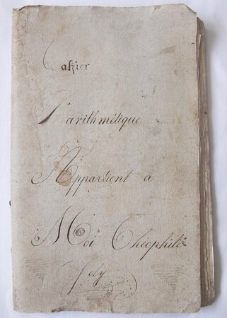 EXTENSIVE AND MOST ATTRACTIVE MANUSCRIPT NOTEBOOK ‘CAHIER L’ARITHMÉTIQUE’ by JOLY, Théophile.