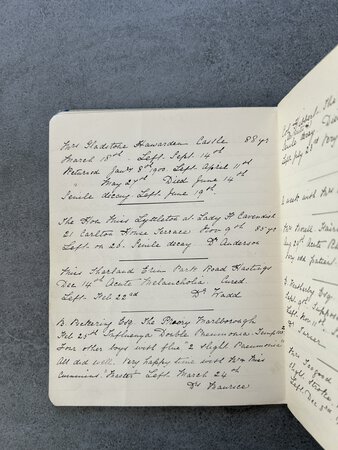 BOUND QUARTO MANUSCRIPT CASE BOOK ENTITLED ‘PRIVATE CASES FOR WESTMINSTER, by [NURSING CASE NOTE ALBUM.] REGAN, Mary.
