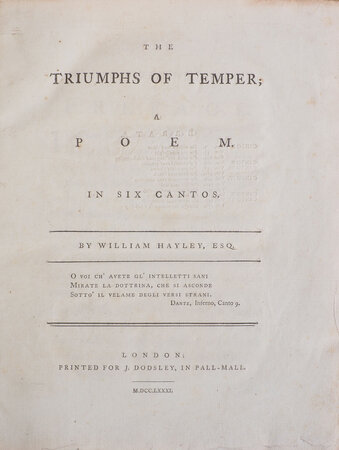 The triumphs of temper a poem in six cantos