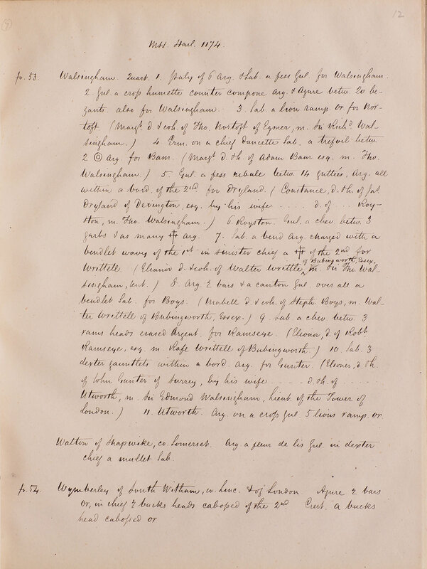 [Transcripts from Sloane and Harley Manuscripts in the British Museum ...