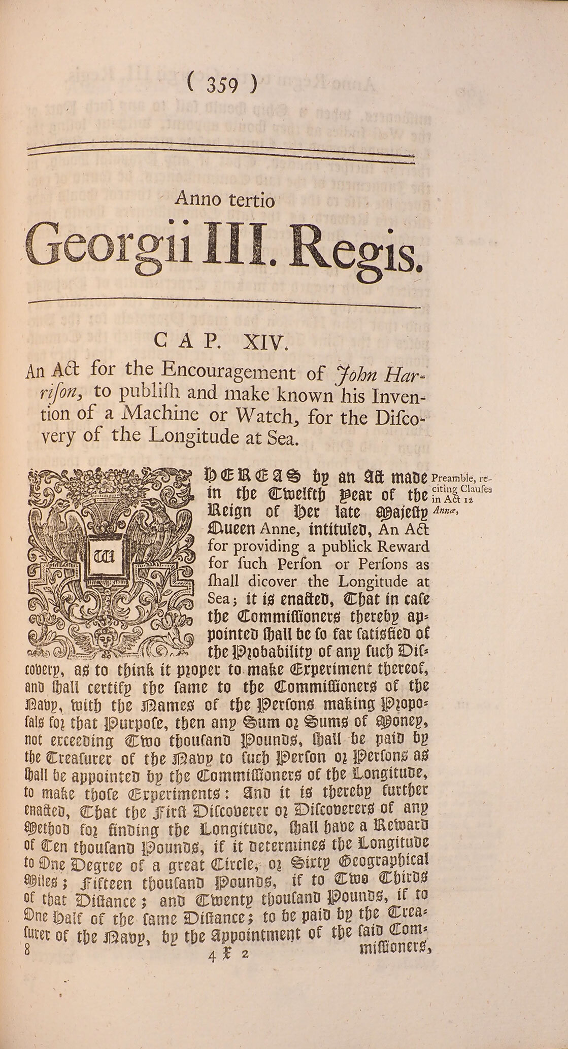 An Act for the Encouragement of John Harrison, to publish… Justin Croft