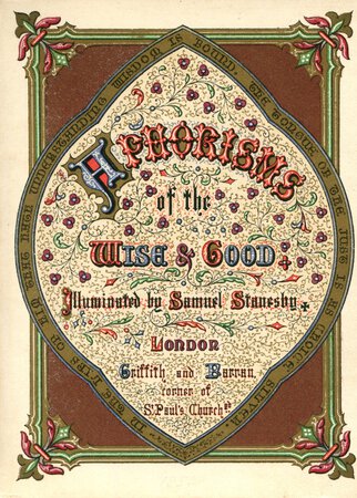 Aphorisms of the Wise & Good. by STANESBY, Samuel.