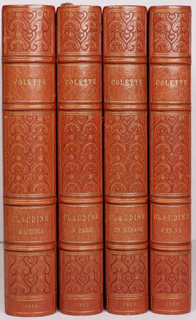 Claudine à l’école; Claudine à Paris; Claudine en ménage; Claudine s’en va. by LYDIS, Mariette, illustrator. COLETTE (and WILLY).