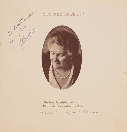 [Finishing School Prospectus]. by BOISSIER, Gabrielle.