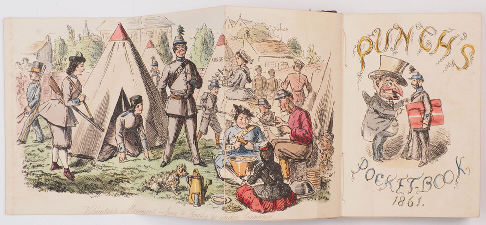 Containing ruled pages for cash accounts and memoranda for every day in the year. An Almanack... the illustrations of John Leech and John Tenniel. by [KEENE, Flora, owner]. PUNCH’S POCKET BOOK for 1861.