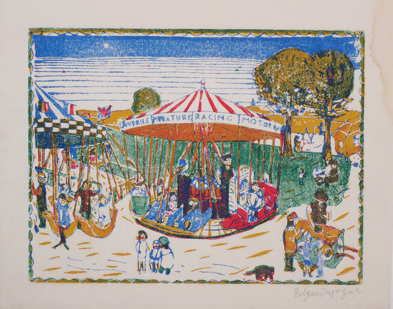 [Merry-go-round] Le Carrousel. Gravure sure bois en quatre teintes. by TIJTGAT, Edgard.