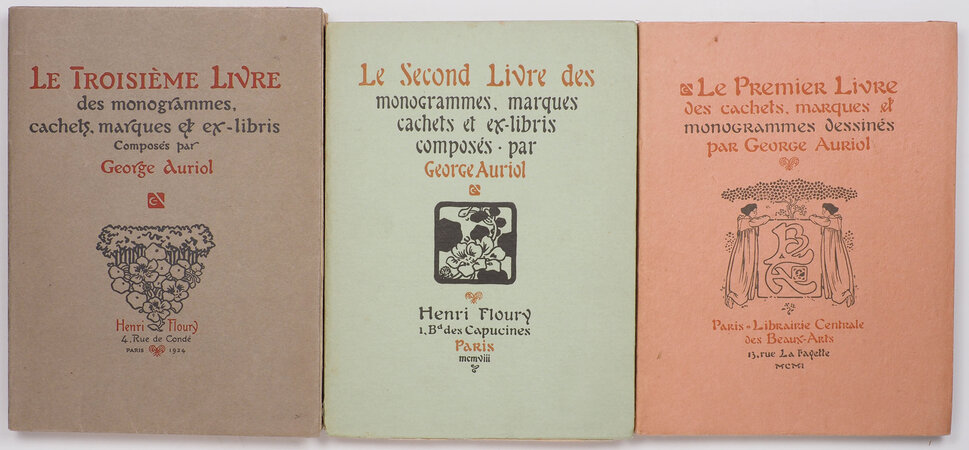 Le premier [second...; troisième] Livre des cachets, marques et monogrammes... by AURIOL, George.