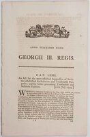 An Act for the more effectual Suppression of Societies established for Seditious and Treasonable Purposes; and for better preventing Treasonable and Seditious Practices. 12 July, 1799. by (UNLAWFUL SOCIETIES ACT).