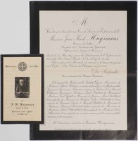 [Funeral invitation and souvenir card]. by HUYSMANS, Joris-Karl.