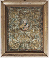 [Monastery work painted miniature on parchment with embroidery. by (SAINT PAUL).