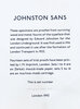 Another image of Johnston Sans, The Archive Proofs. Printer’s Archive Set E. Printed for London Transport to Provide a Definitive Record of the Extant Founts of the Type designed by Edward Johnston in 1916 for London Underground. by JOHNSTON, Edward. MORTIMER, Ian.