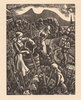 Another image of Vineyard. Wood engraving for a Company Christmas card for James Hawker & Co. by BUCKLAND WRIGHT, John. JAMES HAWKER & CO., PLYMOUTH.