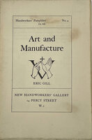 Art and Manufacture. by GILL, Eric.