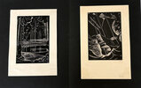 Another image of The Masque of the Red Death - folder containing two original signed engravings. by BUCKLAND WRIGHT, John.