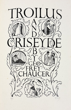 Troilus and Criseyde: Evan Gill’s album of proof and editioned wood engravings for the book. by GILL, Eric. [GOLDEN COCKEREL PRESS].
