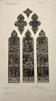 Two original designs for a large Memorial stained glass window in St. Andrew’s Church, Droitwich.Together with: A design for a Memorial window in Hampton Lovett Church. by CAMM, Florence & Walter at the T.W. CAMM STUDIO. STAINED GLASS WINDOW DESIGNERS.