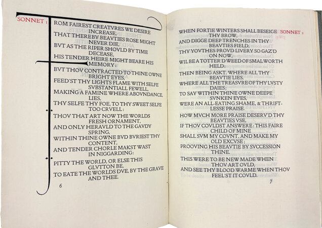 Shakespeare’s Sonnets, Tercentenary Edition. by DOVES PRESS. SHAKESPEARE, William.