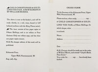 Announcement of Child Christopher, Aug. 19th, 1895. by KELMSCOTT PRESS.