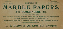 Another image of Samples of Marble Papers, for Bookbinders &c. by MARBLED PAPER. L.S. DIXON & CO. LTD.