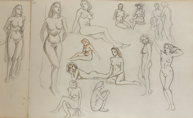 Original sketch book entitled ‘Figure’. by BUCKLAND WRIGHT, John.