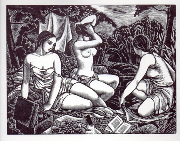 Baigneuses. by BUCKLAND WRIGHT, John. FLEECE PRESS.